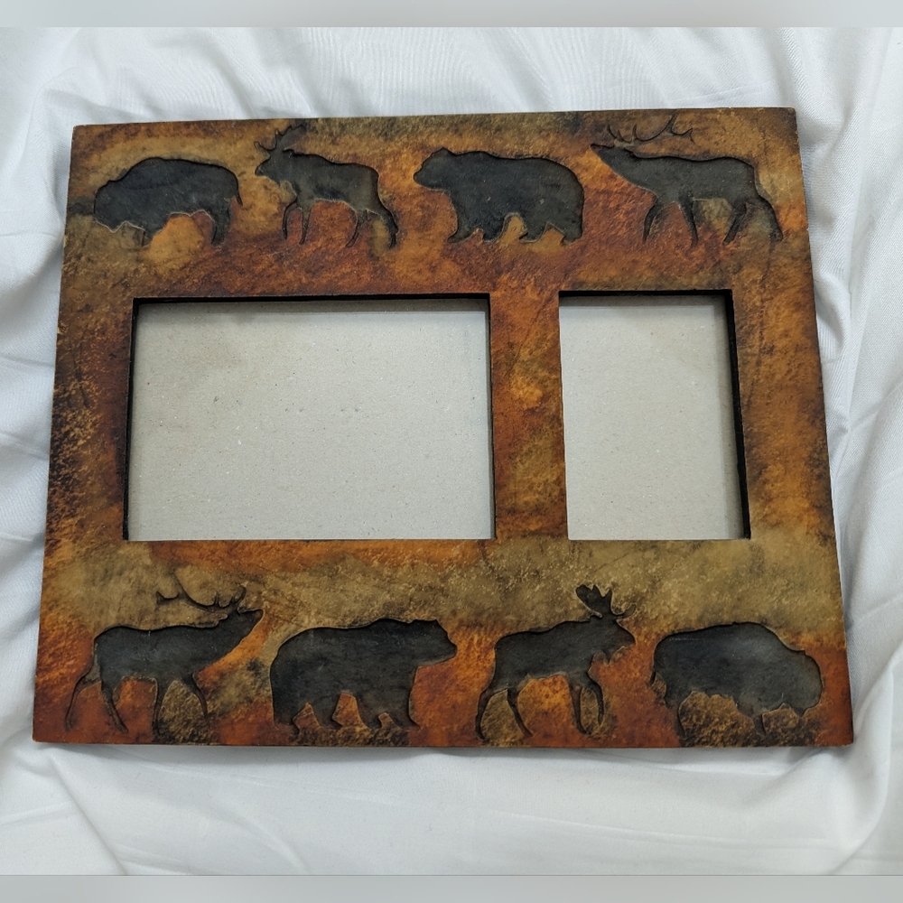 Rustic Wildlife Double Photo Frame
